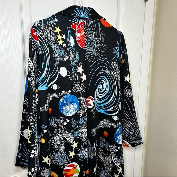 Women’s Space/planets Large Duster Robe Or Jacket Fashion Wear Multi Colored - Picture 5 of 15